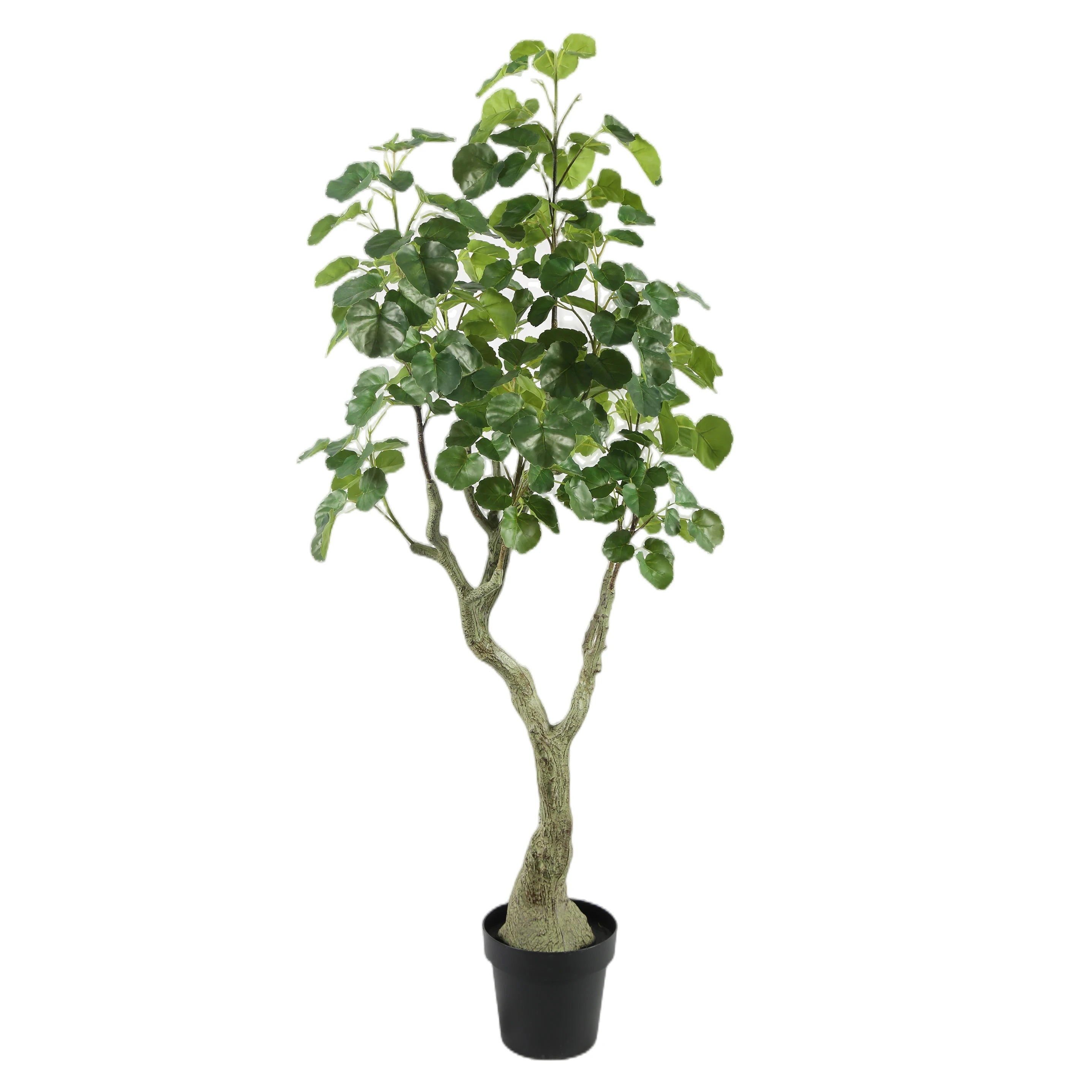 High Quality Real Touch 150CM 5FT Fake Plant Crabapple Tree Artificial Trees Indoor Mall Green Potted Bonsai Tree for House