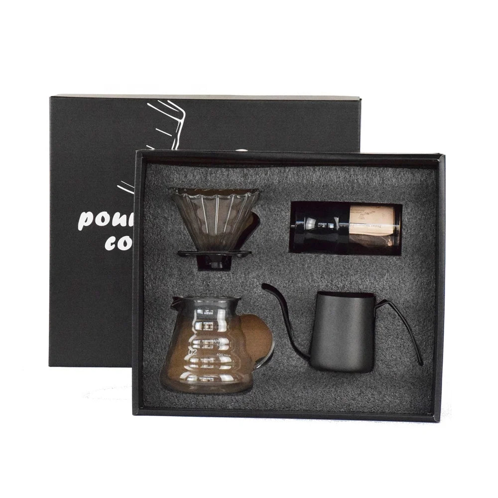 Upgrade Ecocoffee Drip Coffee Set with Pour Over Kit and Manual Grinder Kitchen Accessories TS03 MegaBDM