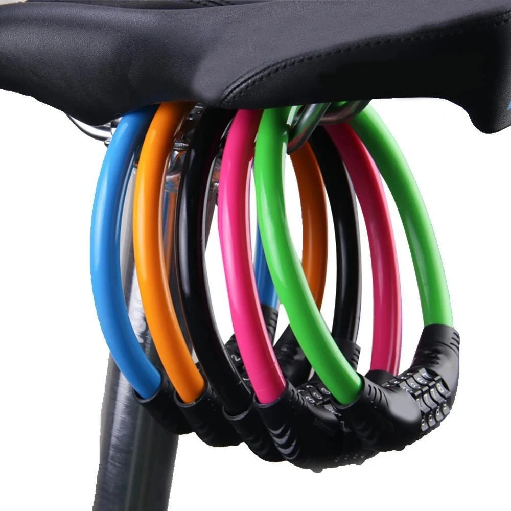 Portable 4 Digit Password Lock for Mountain Bike & Motorcycle Steel Chain Anti-Theft Security Universal Bicycle Lock