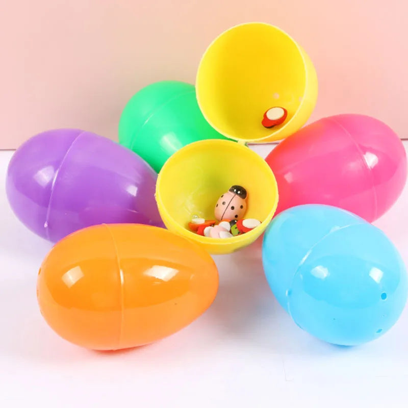 Plastic Easter Eggs Surprise Toys Blind Bags Colorful Assortment Bright Empty Shells Crafts Basket Stuffers for Party Hunt Games