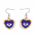 Go2boho Latest Boho Love Handmade Jewelry Heart Women Accessories Blue Color Evil Eye Seed Beed Earrings for Hediye Couple Gift
