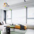 Electric Smart Motorized Vertical Window Blinds Shangrila Roller Blinds Triple Roller Sheer Plain Blackout Light Control Anti-UV