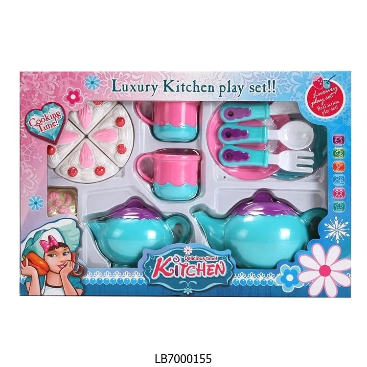 Funny Kitchen Play Plastic Girl Toys Tea Set Wholesale 16pcs Diy Mini Tea Set Toy Plastic Children Tea Set