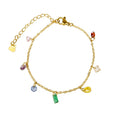Premium New Design Titanium Steel Bracelets with Sweet Colorful Zircon Charms Fashionable for Women and Girls