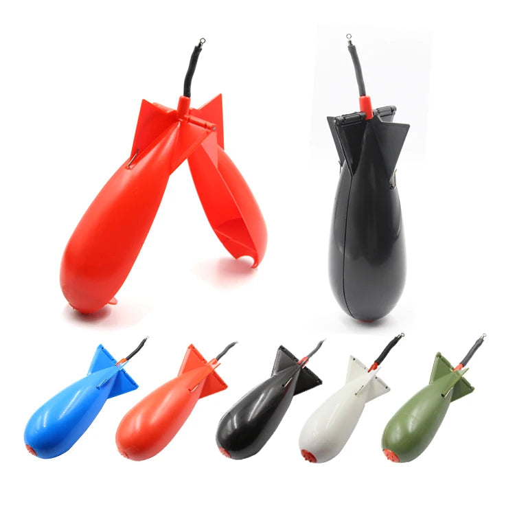 Long Shot Fishing Bait Rocket Feeder Float Bait Holder Maker Tackle Spomb Spod Bomb Bait Fishing Carp Pellet Fish Tackle Pesca