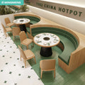 Customized U Shaped Booth Sofa for Business Hotels Modern Restaurant Sofa and Hotpot Table Design