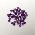 Huiying Gemstone Crystal Loose Gemstone Round 4mm Flat Back Natural Amethyst Cabochon Crafts