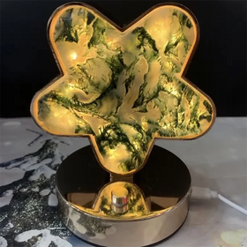 Hot Sale Natural Crystal DIY Lamp Moss Agate Rose Quartz Rainbow Fluorite Lamp for Ornament