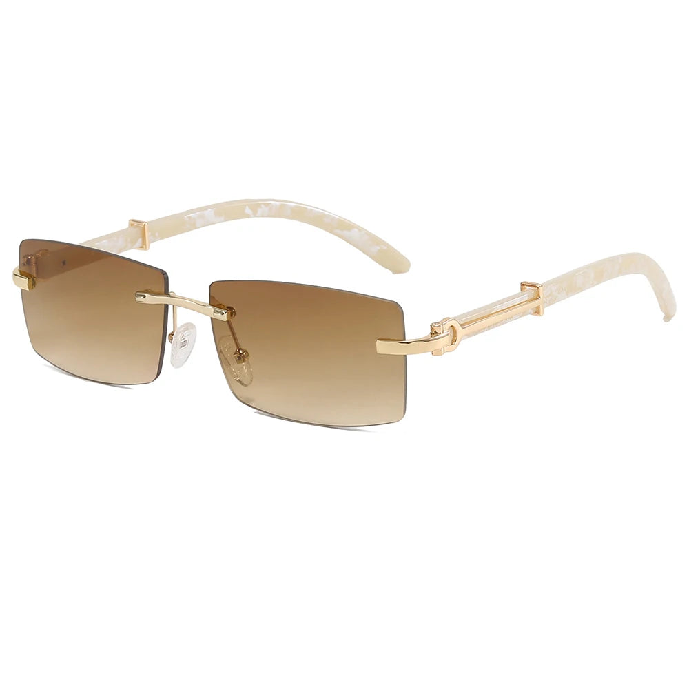 Superhot Eyewear 20535 Fashion 2023 Rimless Rectangle Outdoor Vacation Sunshade Gradient Sunglasses