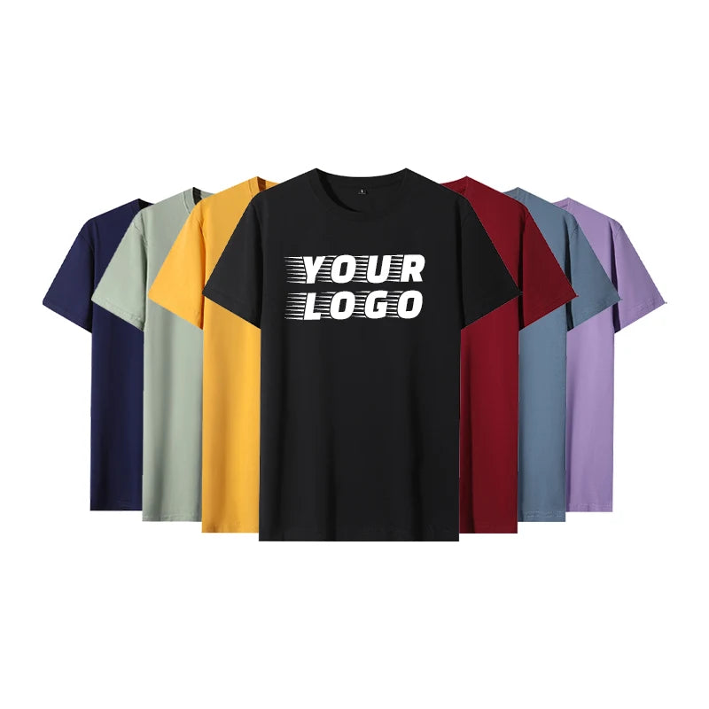 Custom Mens T-shirt Print logo 100% Cotton Plus Size Tee Shirt Big and Tall T-shirts Loose Fit t Shirt