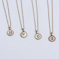 Classic Gold Plated 26 Letter Necklace with Alphabet Shell Pendant Featuring Pearl As Main Stone Wedding Party Engagement Unisex