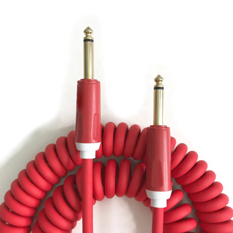 9M Colorful Coiled  Electric Guitar Cable AMP Leads Bass Cable Spring Instrument Guitar Cable for Wholesale