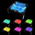 6-Person Freestanding Floating Whirlpool Hot Tub LED Lights Acrylic Embedded Massage Spa Supplies Garden Drainer Rectangle 2m