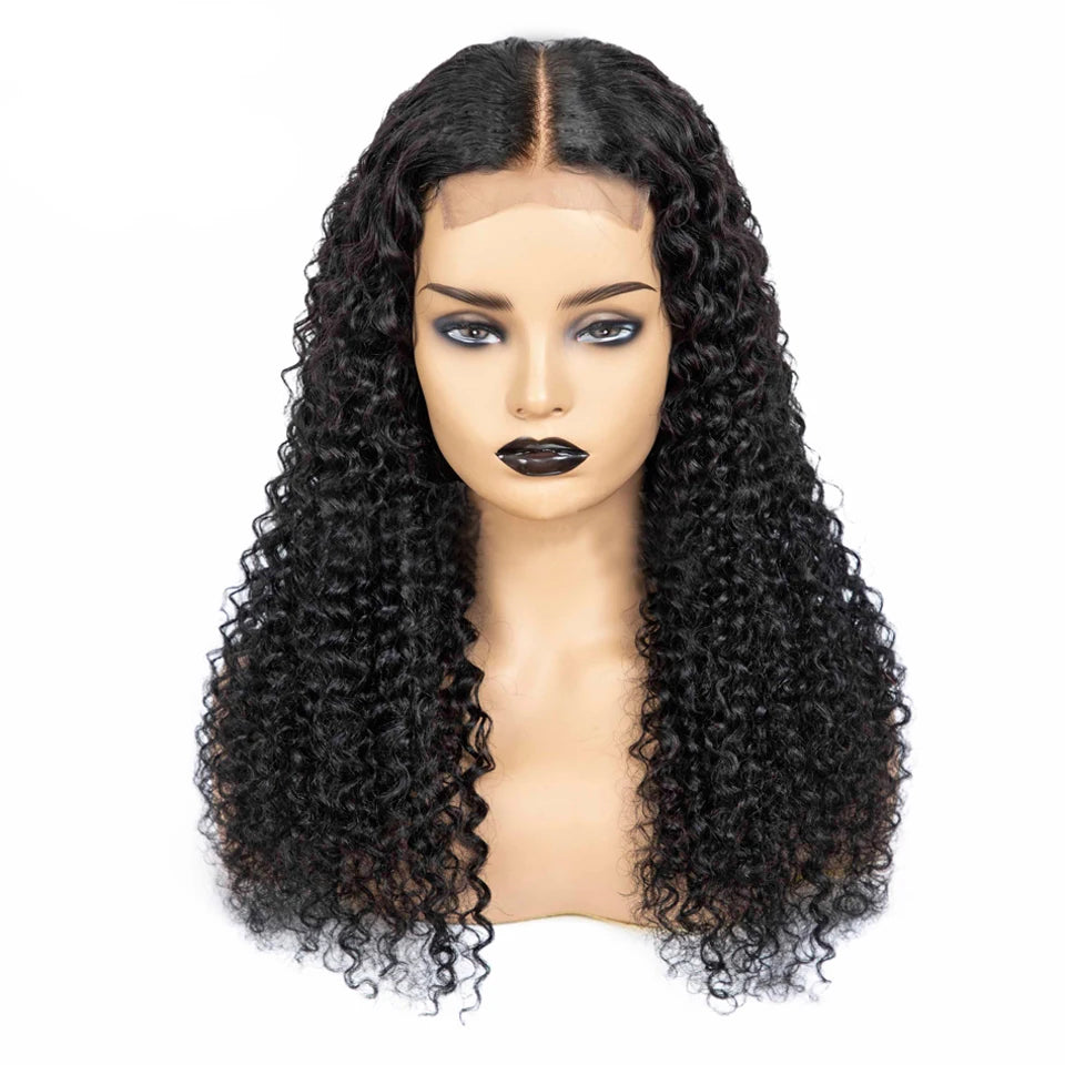 Cheap Peruvian Virgin Kinky Curly Human Hair Wigs Human Hair Lace Front Wig Glueless HD Lace Frontal Closure Wig for Black Women