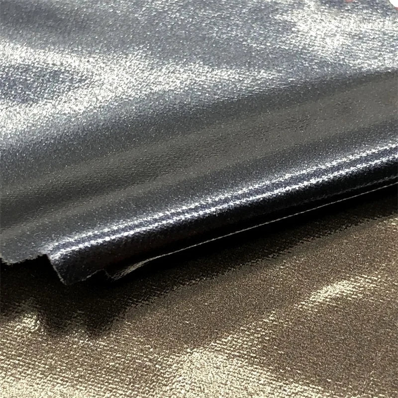 Fashion Customized Faux Leather Shiny Thin Leather Polyester Down Jacket Fabric Pu Coating Fabric for Down Jacket