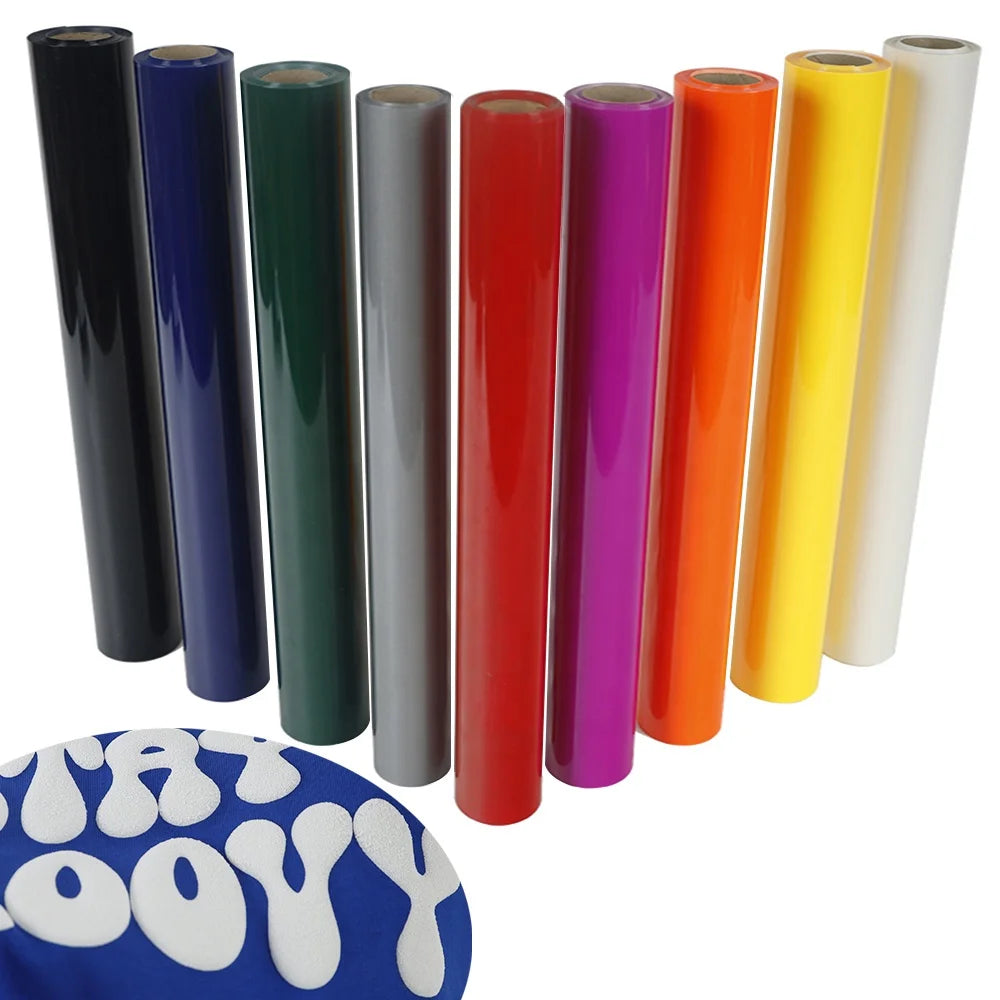 Wholesale 3D Htv Double Colors 3D Puff Custom Heat Transfer Vinyl for t Shirts Custom Heat Transfer Vinyl Designs