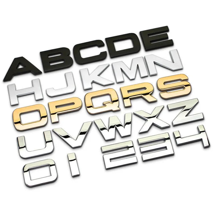 Custom Designed 3D Metal Letter Car Emblem Badge Self-Adhesive Rear Stickers New DIY Option MegaBDM