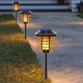 Outdoor New Solar LED Dynamic Simulation Fire Floor Insert Lamp Waterproof Plastic Decorative Lamp for Villa Garden Courtyard