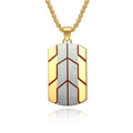Alin Factory New Design Leaf Vein Pendant Multi-color Choice Fashion Simple Jewelry Men Stainless Steel Necklace
