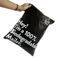Customized Black Self Adhesive 4 Mil Thick Poly Mailers Mailing Bag Biodegradable Silk Screen Printed for Socks Shoes Fur Use