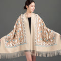 Luxury Embroidered Pashmina Shawl Scarf Hijab Embroidery for Muslim Women Cashmere Feel Scarf