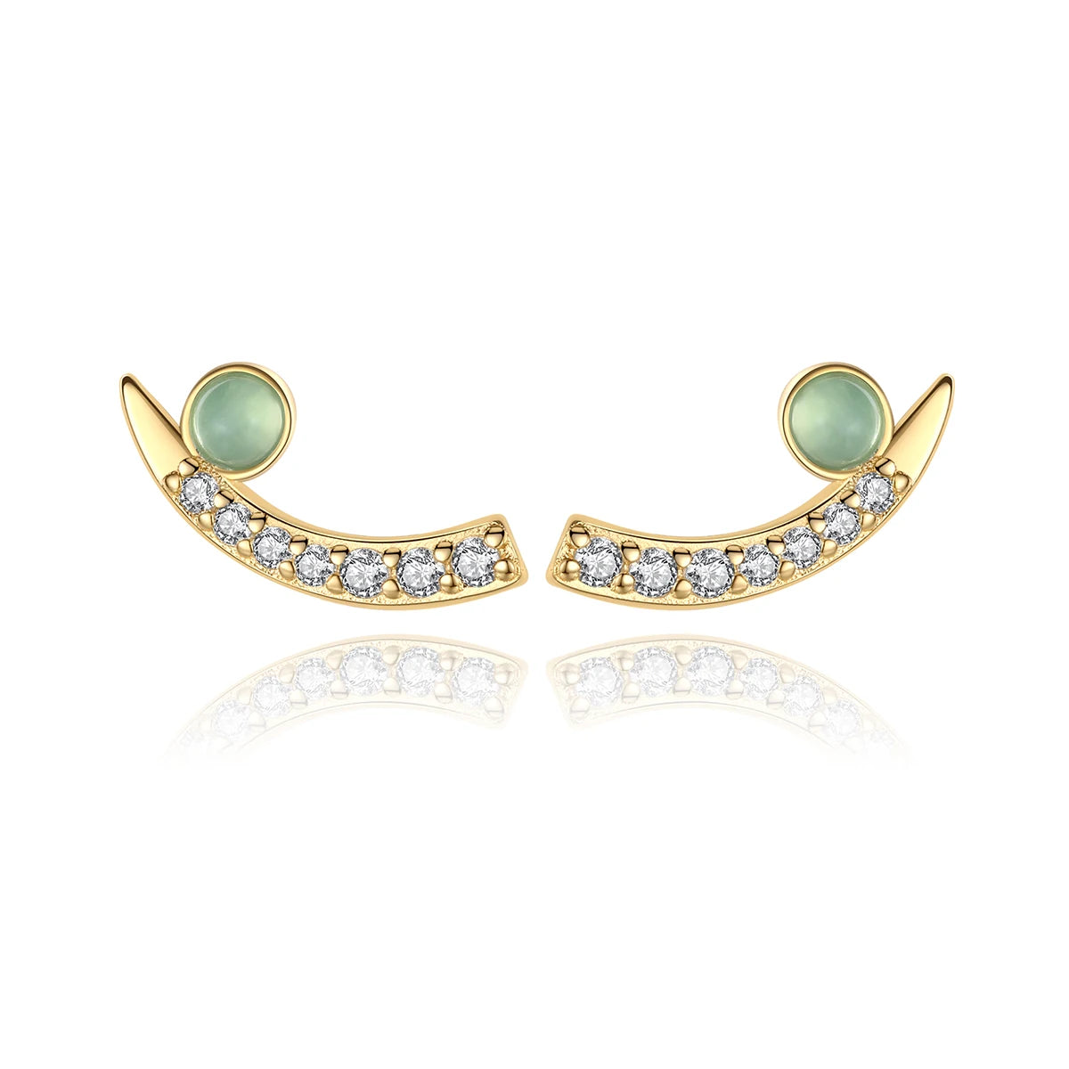 LUOTEEMI Customised  925 Sterling Silver 14K Gold Plated  Wholesale Designer Inspired Earrings with Spike Shape