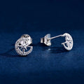 Wholesale Earrings Jewelry Rhodium Plated Cubic Zirconia Moon North Star Stud Earring 925 Sterling Silver Fine Jewelry Earrings