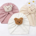 Soft Cotton Solid Nursery Hospital Baby Turban Hat Bear Hair Band Baby Headband Elastic Headwraps for Baby