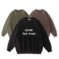 Factory Custom Acid Wash Men's Sweatshirt Crewneck Ribbing Collar Men's Sweatshirt & Hoodie Vintage Hoodie