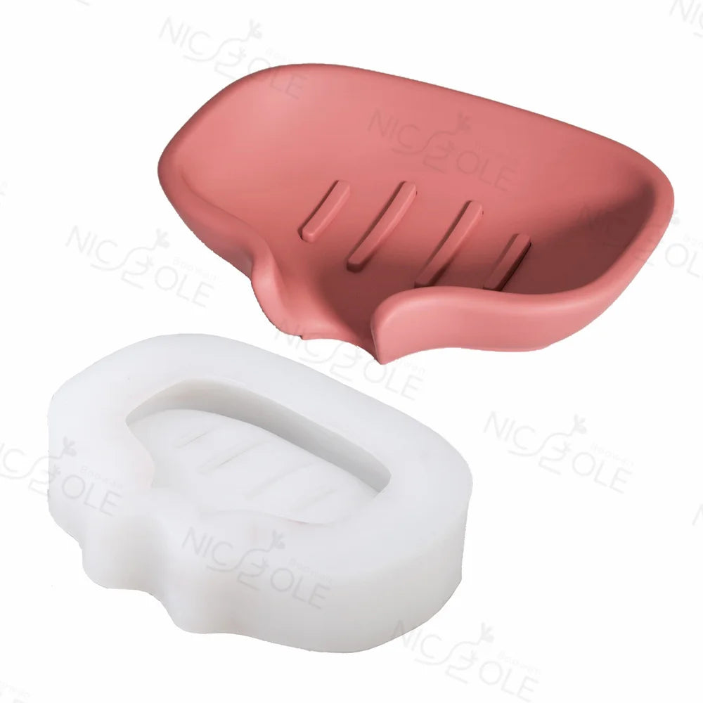 Nicole Handmade Silicone Soap Dish Self Draining Casting Mold Eco-Friendly Dishwasher Safe