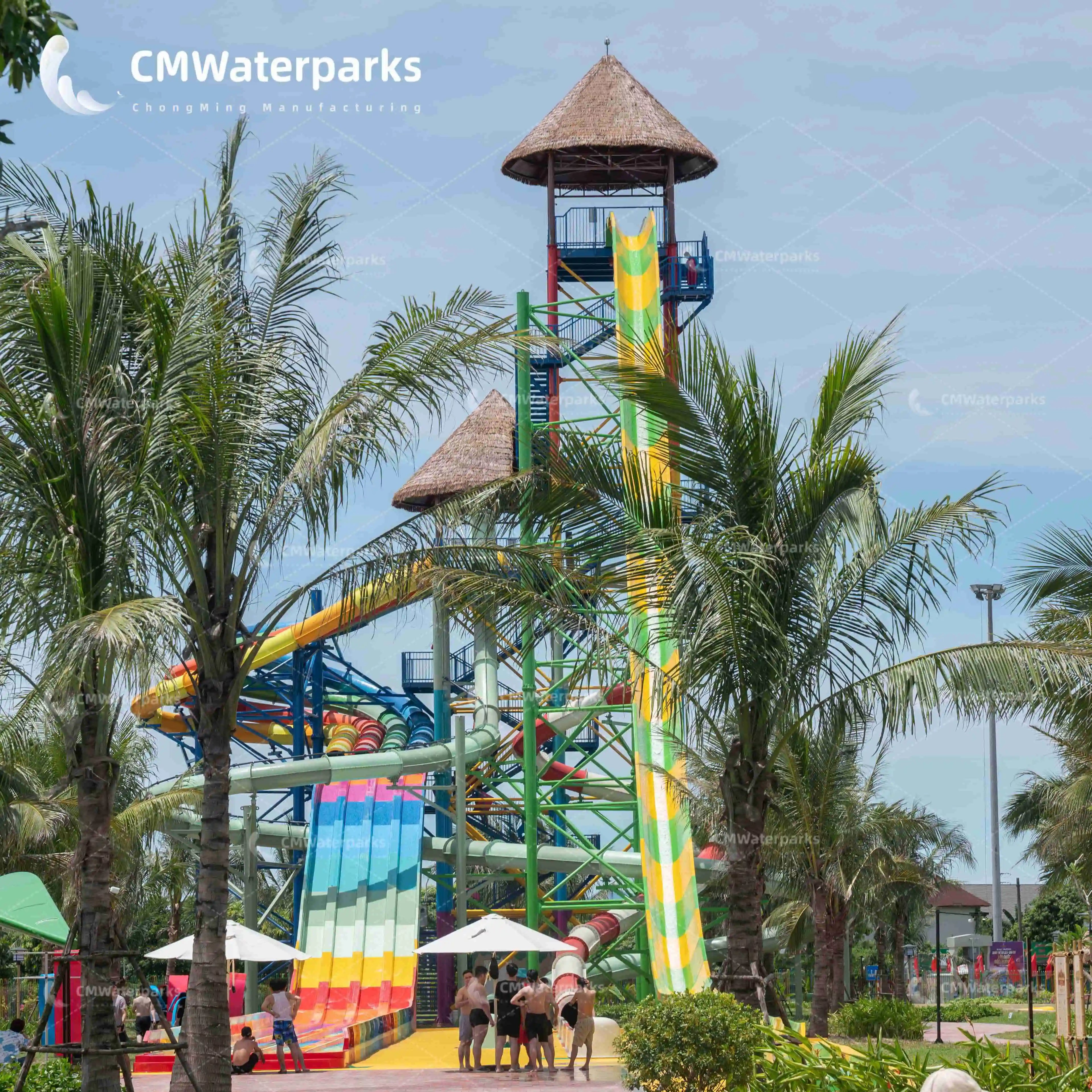 CMWaterparks Commercial Aqua Store Fiberglass Water Park for Kids Fun Amusement with Pool Rapid Slide
