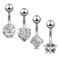 Gaby New Update Belly Ring Star Heart Stainless Steel Belly Button Ring Piercing Jewelry Surgical Steel Wholesale Fashion
