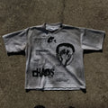 US Free Tex Cotton Acid Wash DTG Print Graphic T Shirt Hip Hop Dirty Wash Casual Oversized T-shirt for Men
