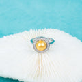 R030537 DIY 6-8mm Natural Freshwater Pearl Ring Accessory 925 Sterling Silver Adjustable Size Engagement Jewelry Ring for Women