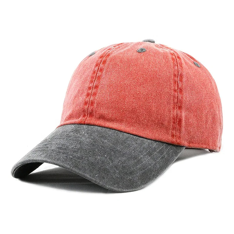 Wholesale in Stock Hot Sale Unisex 100% Cotton Low Profit Washed Unstructured Six Panel Sports Cap Pigment Dyed Two Tone Dad Hat