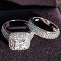 Hot Selling Luxury Women's Copper  Microset Ring with White Zircon Trendy Wedding Bands or Fashionable Rings