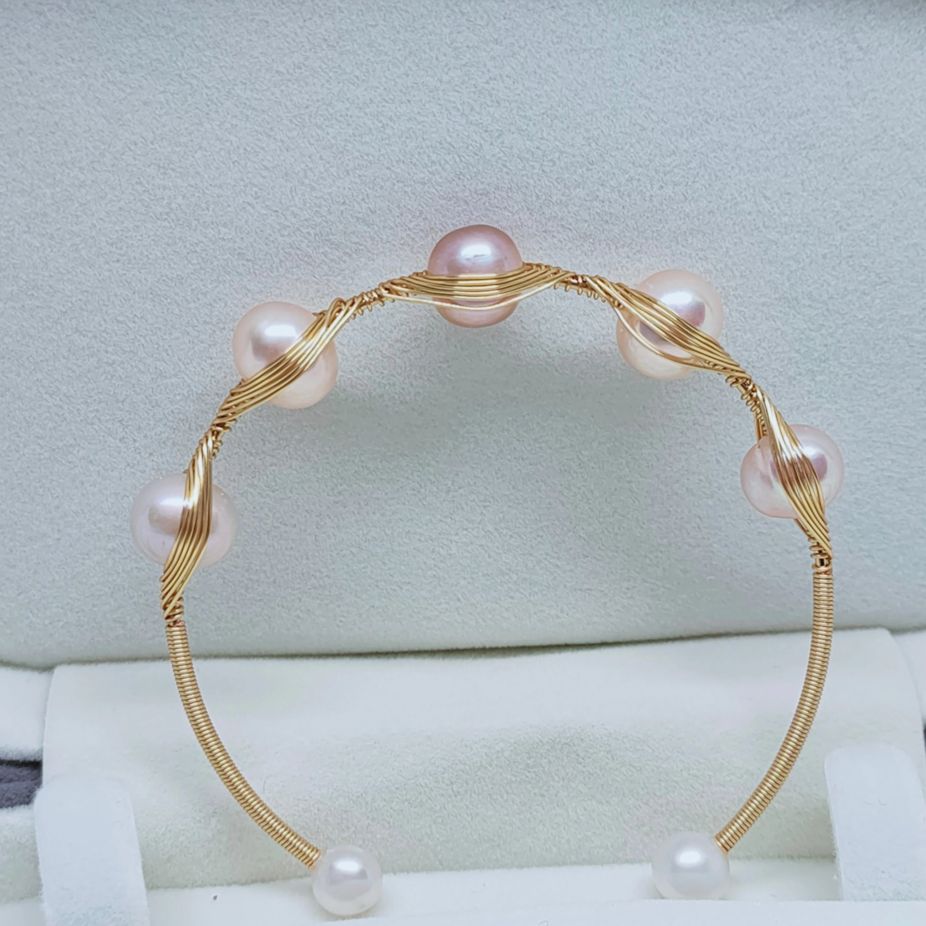Factory Direct Handmade 18K Gold Plated Braided Wrap Bracelet with Freshwater Pearls (Potato Shape AAA Quality) Unisex