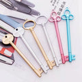 Promotional School Kids Gift Creative Cute Black Gel Ink Key Shape Pen