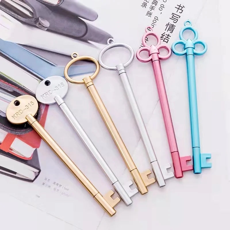 Promotional School Kids Gift Creative Cute Black Gel Ink Key Shape Pen
