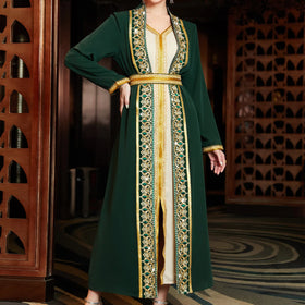 Islamic Clothing Factory BA3160 New Launched Modest Abaya Turkish Eid Beads Open Abaya Femme
