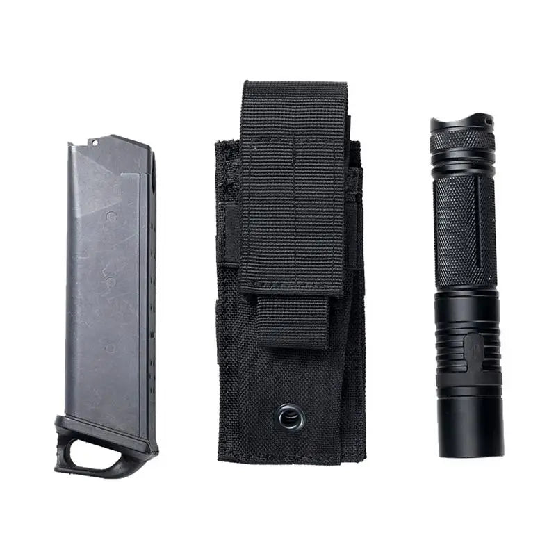 Wholesale 500D Nylon Tactical Flashlight Carry Pouch Tactical Molle Single Mag Pouch