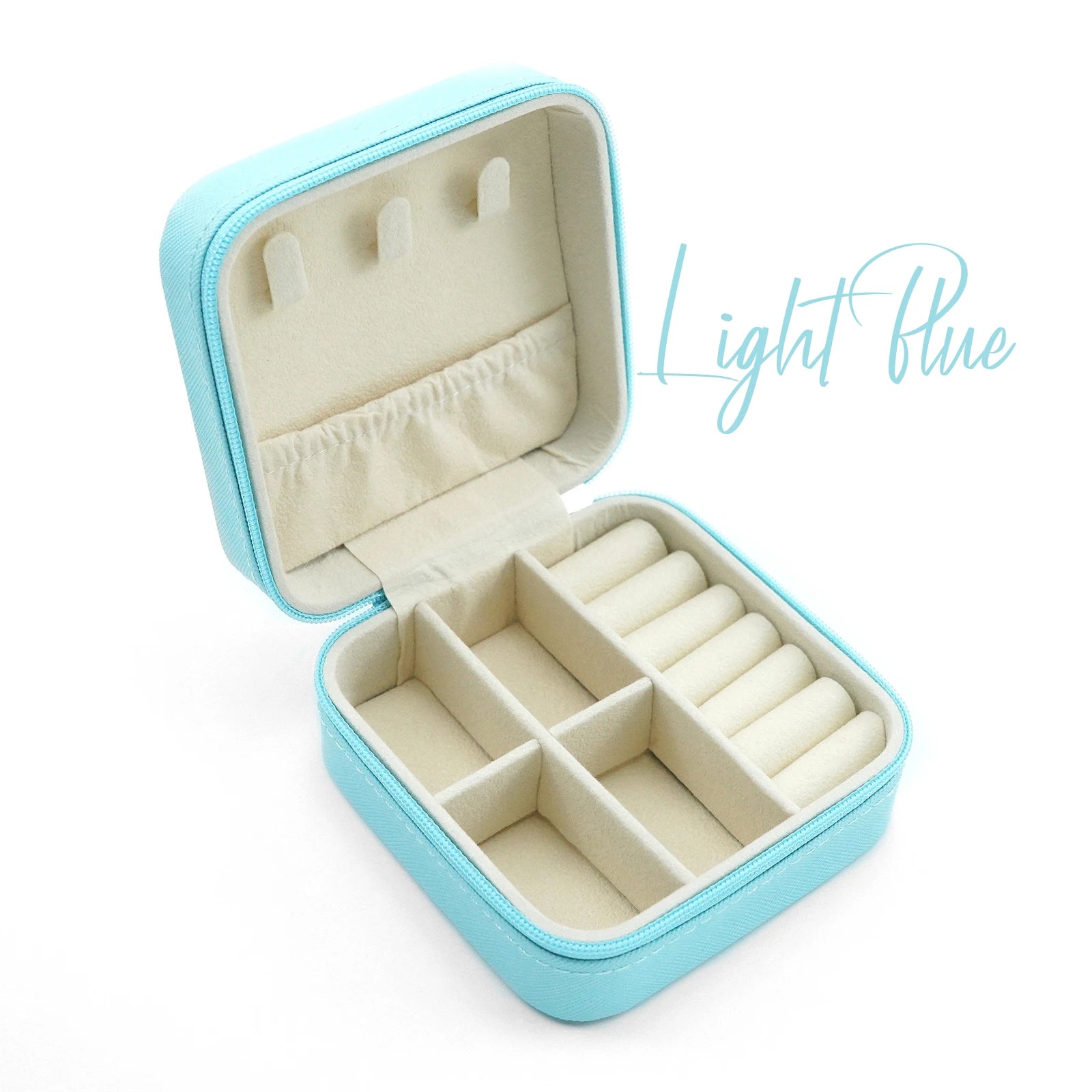 Custom Travel Jewelry Box Zipper Travel Jewelry Organizer Ladies Velvet Jewellery Storage Box with Logo Printed