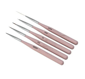 5PCS Nail Art Liner Brush Ultra Fine Painting Detail Striping Pen Manicure Tools for Nail Beauty