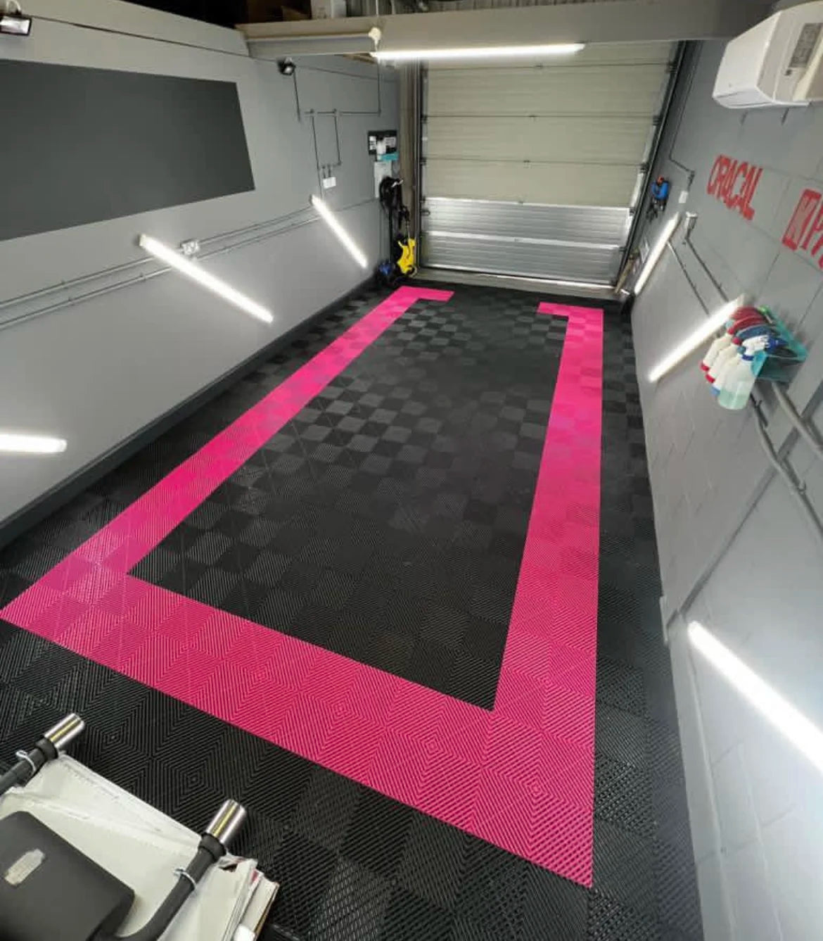 Modular PVC Interlocking Vented Flooring Tiles for Garages Easy Click Installation Vinyl Graphic Design Solution