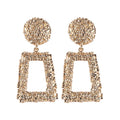 18k Gold Plated Trendy Jewelry Large Metal Rectangle Geometric Drop and Dangle Earrings for Women Girls Jewellery Gift