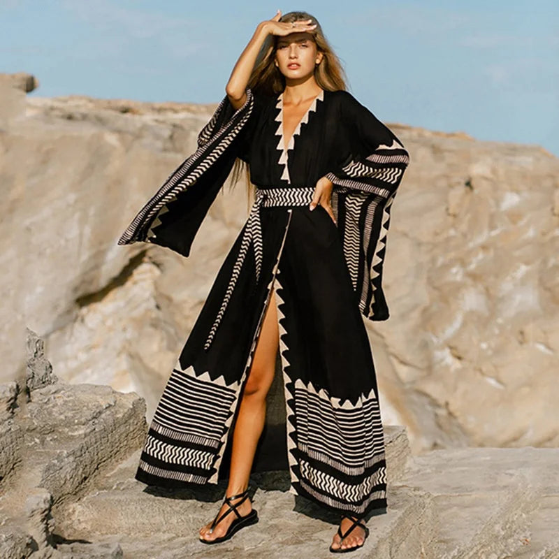 Beach Summer Maxi Dresses Outfits for Women Swimsuit Cover up Boho Clothing Bohemian Clothes Vestidos De Verano Mujer 2022
