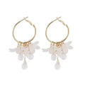 Trendy Women's Crystal Flower Long Pendant Earrings Dangle Acrylic Water Drop Fashionable Dangle Earrings