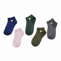 Custom logo  Gold With Silver Sequin Shiny Boat Socks Short Tube Embroidery Gold Thread love Short Cotton Socks for Women