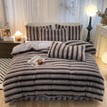 Comfortable Solid Milk Velvet Bedding Set Soft Exquisite Anti-Static Polyester 4-Piece Duvet Cover with Pillowcase for Families