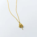 Fashion Fine Jewelry 925 Sterling Silver Minimalist Necklace Simple Single Plain Rose Flower Gold Plated Necklaces for Women